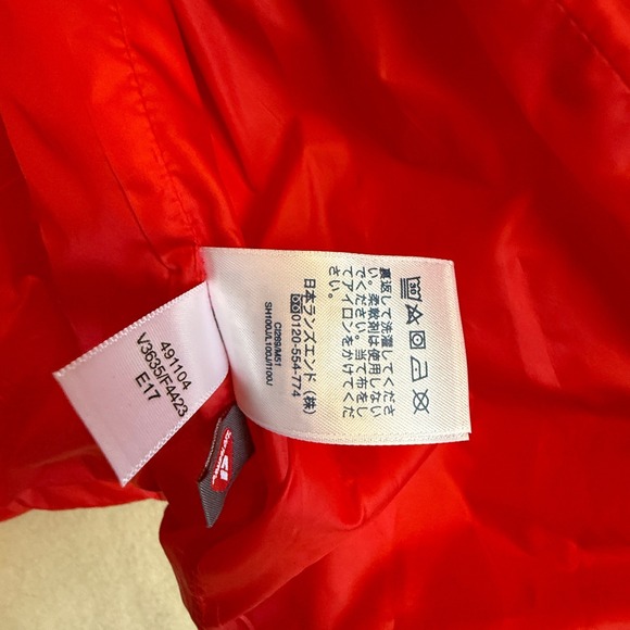 Lands' End PrimaLoft Quilted Coat Red Snap Front Jacket 8P - Picture 10 of 11